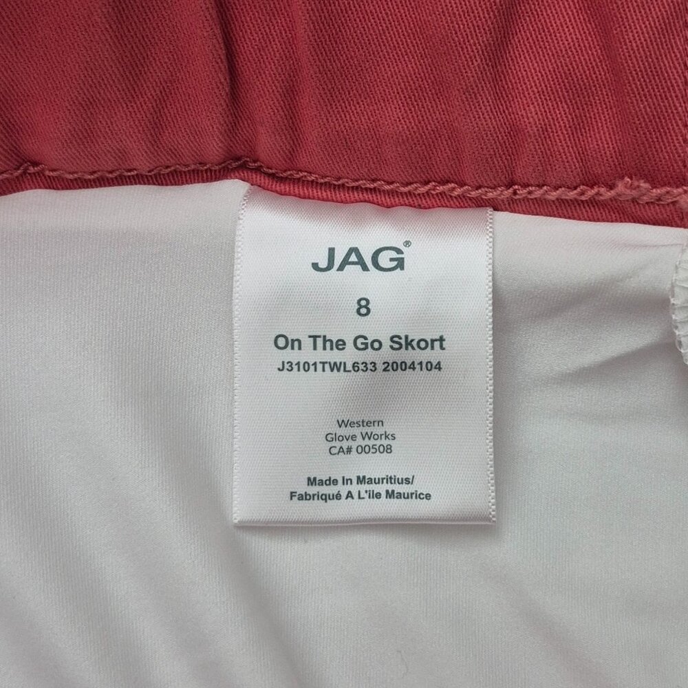 JAG On The Go Pull-On Elastic Waistband Stretch Skort Women's 8 Rose 5 Pockets - Picture 7 of 11